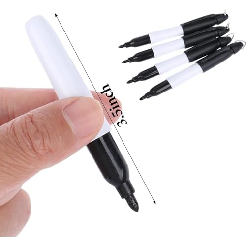 350 Pcs Mini Permanent Markers with Cap Clips Golf Ball Marker Pen Dry Erase Markers with Triangle Hook Golf Keychain Clips for Badge Black Ink Pens for Office School Outdoor Activities,Fine Point