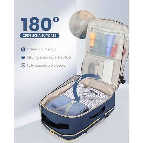 LOVEVOOK 40L Travel Backpack for Women Men,Waterproof Airline Approved Carry On Luggage Travel Essentials,TSA Carry On Backpack Personal Item Travel Bag Suitcase Weekender Traveling with Packing Cubes