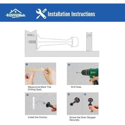 HOMOTEK 48 Pack Heavy Duty Solid Rigid Door Stop with Soft Rubber Tip, Zinc Die Cast Door Stopper Protect Wall & Door, Oil Rubbed Bronze