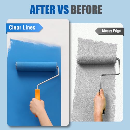 20 Rolls Blue Painters Tape Bulk Pack, Painter's Tape 1-inch ¡¿ 55 yards, Multi-Surface Residue-Free Blue Masking Tape for Wall Painting, Artwork, Automotive and Packaging Labelling, Total 1100 Yards