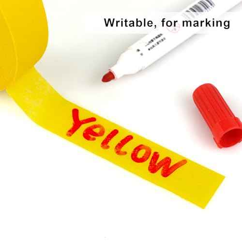 2 Pack Yellow Painters Tape - Masking Tape 1 Inch Wide - Multi-Surface, Smart Adhesion, Indoor & Outdoor - 180FT Total - Paint Tape for DIY, Labeling, Art, Car, General Purpose (#3910)