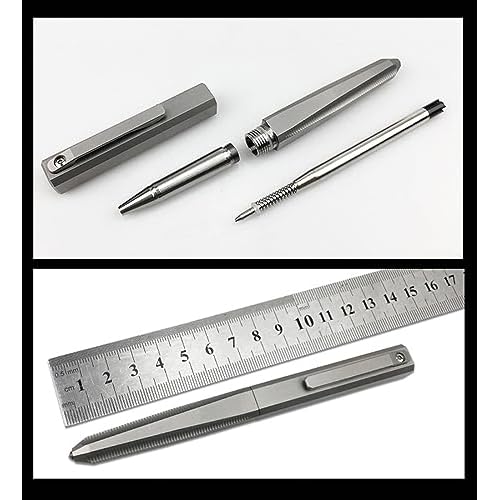 Titanium Ballpoint Pen, Multifunctional Pocket EDC Pen with Cap Luxury Pen, Office Business Signing Pen, Writing, Office, Business Unisex