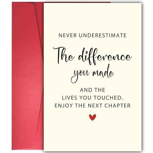Goodbye Card for Coworkers Leaving - Heartfelt Farewell Card with Uplifting Message ¡®Never Underestimate The Difference You Made¡¯, Retirement Gifts for Women Men, New Job Card for Boss Friends
