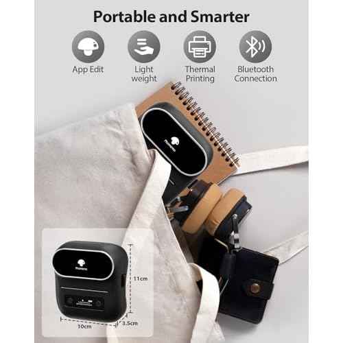 Phomemo Label Maker,M220 Label Printer,3 Inch Bluetooth Thermal Label Maker Machine with 6000+ Icons,700+ Templates,400+ Fonts,for Kids School Items,Small Business,Large Sticker