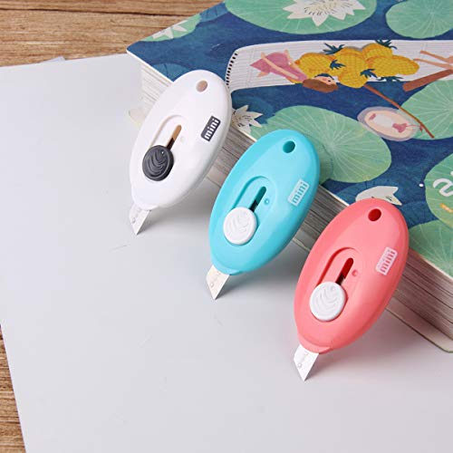 Mini Retractable Utility Knife Box Cutter Letter Opener Keychain 6pcs