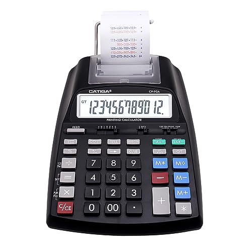 CATIGA New & Upgraded 2025 Printing Calculator Adding Machine 10 Key, Desktop Home Office Calculator with Paper Roll Print Out, Accounting Business Finance