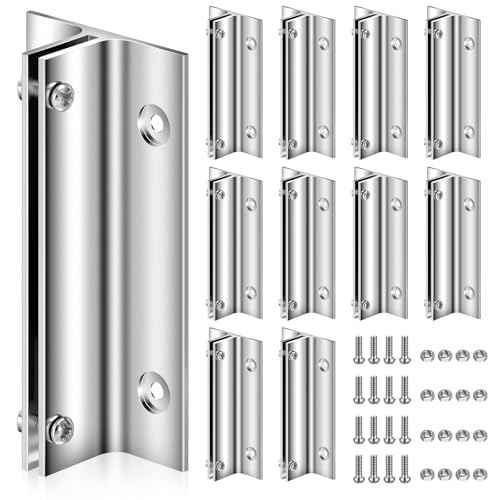 Zonon 10 Pack Aluminum Corridor Sign Holder, 1/8" Substrate, Sign Mount Bracket Design for Restroom, Conference Room Classic Signs(Silver,4")