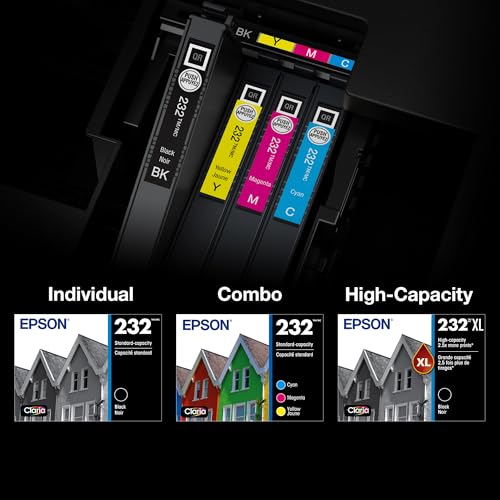EPSON 232 Claria Ink Standard Capacity Black & Color Cartridge Combo Pack (T232120-BCS) Works with WorkForce WF-2930, WF-2950, Expression XP-4200, XP-4205