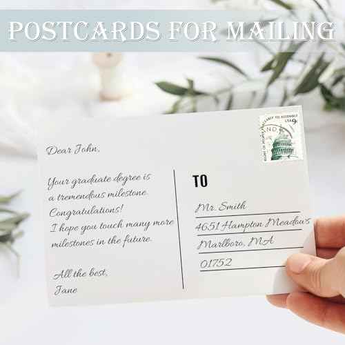 Blank Postcards for Mailing, 80 Post Cards for Mailing, 300 GSM White 4 x 6 inches Cardstock Paper Mailable Printable Postcards Bulk for Birthday, Thank You, Business Postcards