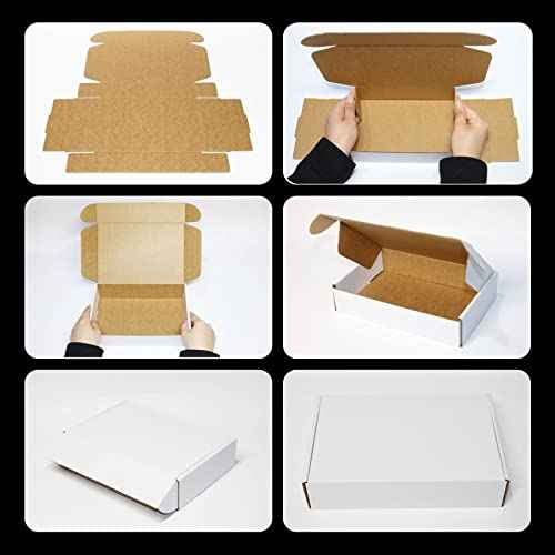 40 Pack 9x6x4 Small White Shipping Boxes - Corrugated Cardboard Mailer for Packaging, Mailing, Moving, Gifts - Eco-Friendly and Recyclable - Manufacturer Direct