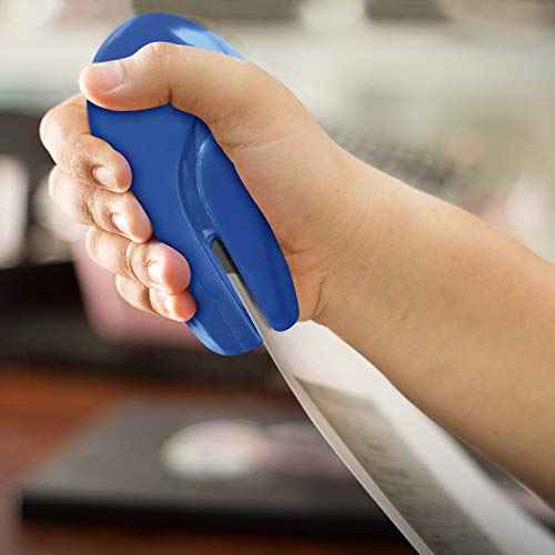 PLUS Paper Clinch Compact Staple-Free Stapler ? Fastens up to 5 Sheets, No Staples Needed, Eco-Friendly, Safe for Kids, Blue