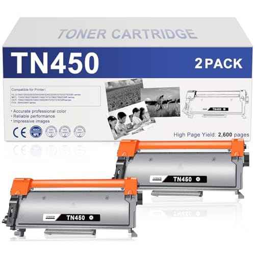 Ankink TN450 TN420 Toner Cartridge High Yield Replacement for Brother TN 450 420 TN-450 TN-420 for HL-2270DW HL-2280DW 2270DW HL-2230 MFC-7360N 7860DW DCP-7065DN Intellifax 2840 2940 Printer (2 Black)