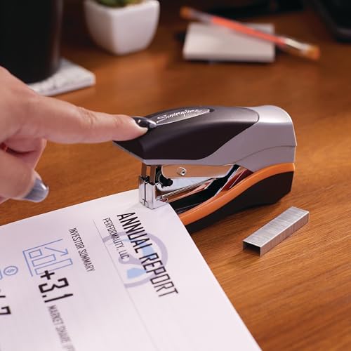 Swingline Optima 40 Stapler Pack of 1 - Compact, Jam-Free, 40 Sheet Capacity, Reduced Effort, Soft Grip, Black & Silver