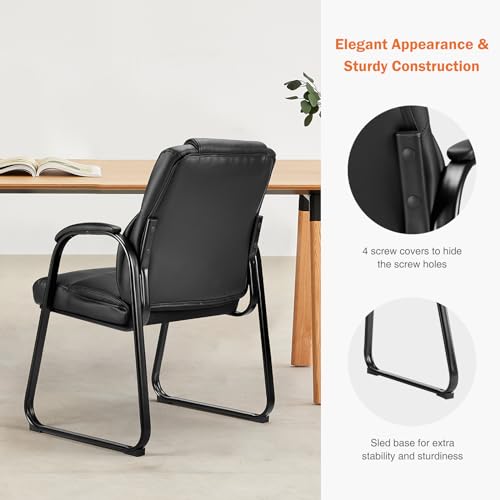 Sweetcrispy Office Guest Waiting Room Chairs with Padded Back & Arms
