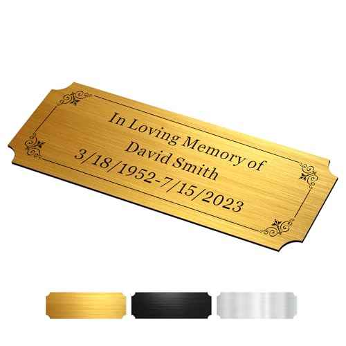 Engraved Name Plates for Urns 1" x 3" Custom Plaque Trophy Plates Engraved Urn Name Plate Custom Engraved Plate Personalized Engraved Brass Plaque (Gold, 3x1 in)