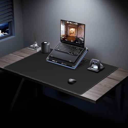 Mydours 36¡± x 24¡± Large Desk Mat - XL Desk Pad with PU Leather Surfaces - Extended Desk Mat for Home Office & Computer Workstation - Gaming Mouse pad for Keyboard & Laptop (Black)
