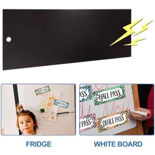 Eucalyptus Magnetic Bathroom Passes for Classrooms 6PCS Classroom Hall Pass for Student Library Office Nurse Boy Girl Reusable Waterproof Classroom Elementary Middle School Supplies