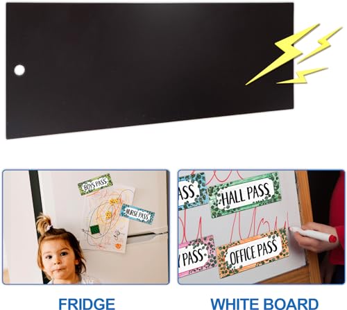 WorldBazaar Eucalyptus Magnetic Classroom Passes - Set of 6, Waterproof & Reusable