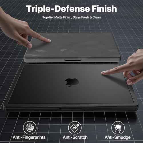 Anti-Crack for MacBook Pro 14 inch Case | 2025-2021 M5 M4 M3 M2 M1 Pro/Max | 100% Match Official Color | Protective Hard Shell Laptop Cover£üArmor Black