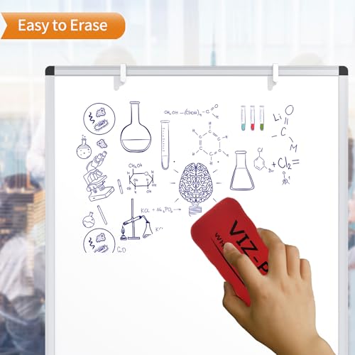 VIZ-PRO Whiteboard Easel, 36 x 24 Inches, Portable Dry Erase Board with Pen Tray