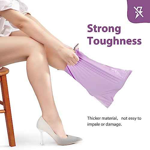 Fuxury Poly Mailers 12x15.5Inch 50 Pcs, Waterproof Shipping Bags for Clothing, Strong Adhesive Heavy Duty Shipping Mailing Envelopes, Self Seal Mailers Poly Bags for Business,Light Purple