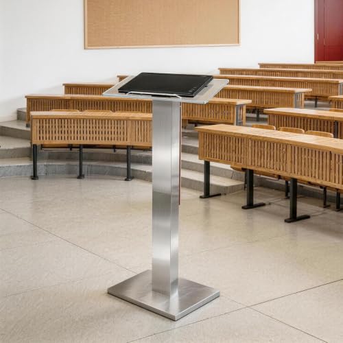 43" Stainless Steel Podium Stand with Acrylic Reading Surface