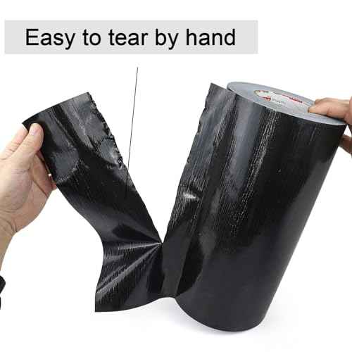 12" Black Duct Tape, Industrial Grade 12 inches x 55 Yards (164 ft) Wide Tape Duct, 9 Mil Heavy-Duty, Waterproof, Strong, Flexible, No Residue, for Crafts & Home Improvement