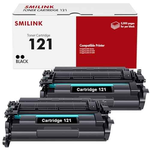 121 Black Toner Cartridge High Yield 2-Pack Compatible Replacement for Canon 121 Black Toner Cartridge CRG-121 CRG121 for imageCLASS D1620 D1650 1620 1650 Printer Ink