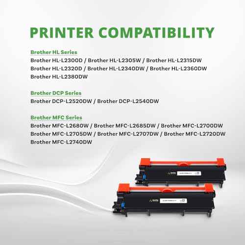 Compatible TN660 Toner Cartridge Brother Printer, TN-660, TN630 Replacement Cartridges for HL-L2300D HL-L2380DW HL-L2320D DCP-L2540DW HL-L2340DW HL-L2360DW MFC-L2720DW ? Black (2 Pack)