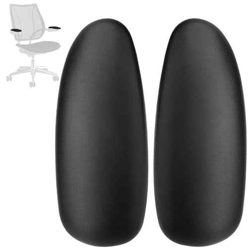 Arm Pads Caps Replacement for Humscale Liberty Office Chair - for Height Adjustable Arm Rest Covers, Ergonomic Black PU Leather (1-Pair)