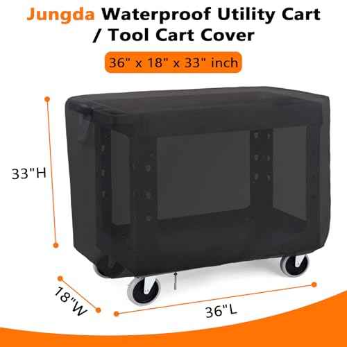 Rolling Tool Cart Cover 36 Inch,Waterproof Utility Cart Cover for 32" x 18" Mobile Multipurpose Utility Cart Service Cart Cover - 36 X 18 X 33 Inch