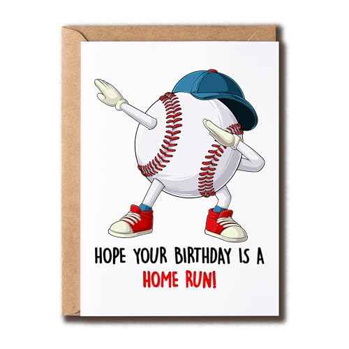 Hope Your Birthday Is A Home Run Card - Baseball Birthday Card - Card For Son Brother Boyfriend - Funny Baseball