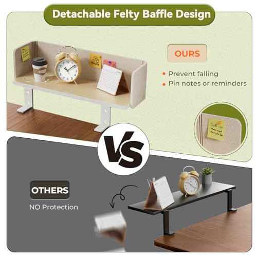 3 in 1 Clamp-on 22"¡¿7.5" Desk Extender, Heavy-Duty Side/Top Desk Organizer Shelf, Adjustable Desktop Storage for Office Accessories, Monitor and Laptop Riser, Baffle Included