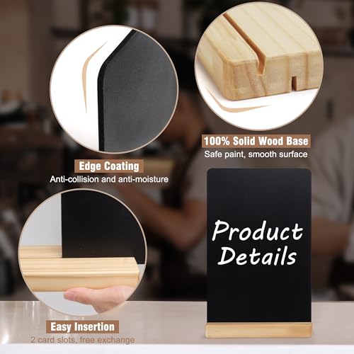 SELEAD 8x12 Inch Small Chalkboard Words Sign Pack with Wooden Stand - 2 Pack