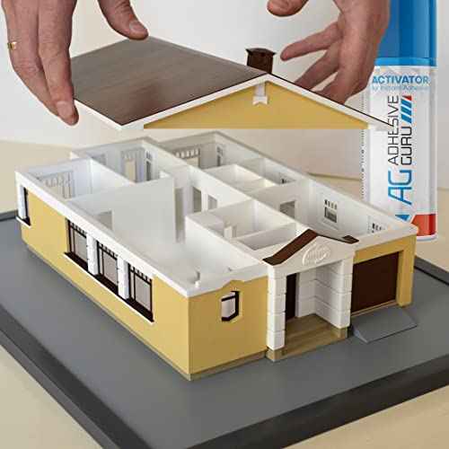 Adhesive Guru CA Glue with Activator for Woodworking (4 x 4.5 oz - 4 x 16.9 fl oz) Cyanoacrylate Glue for Metal, Plastic, Rubber, DIY, Crafts, Fast Bond Repairs (4 Pack)