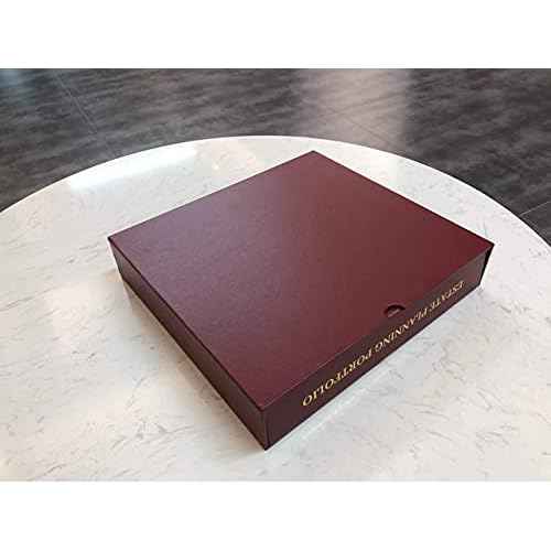 Red Estate Planning Binder with Slipcase and 11 Tabs, Holds Up to 200 Pages