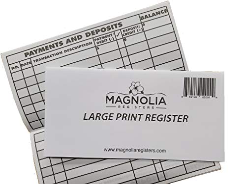 10 Pack Large-Print Checkbook Registers 3" x 6": Low Vision Personal Checks