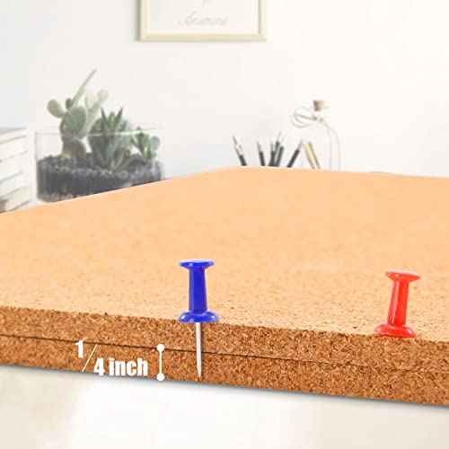 SUNGIFT Cork Board 12"x12" -12 Pack Bulletin Boards 1/4" Thick Square Decorative Cork Tiles with 100 PCS Push Pins Double-Sided Adhesive Corkboards Tiles for Wall Office