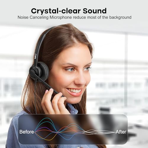 MKJ Cisco Telephone Headset with Microphone Noise Canceling Corded RJ9 Call Center Office Phone Headset for Cisco CP-7861 7942G 7941G 7945G 7960 7961G 7962G 7965G 7971G 7975G 8841 8861 9951 9971