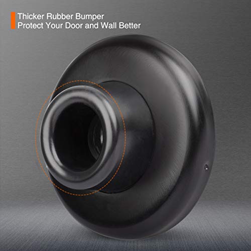 KOVOSCH Concave Wall Door Stop 2-1/2" OD Black Rubber Bumper – 1 Pack, Easy 3-Min Install