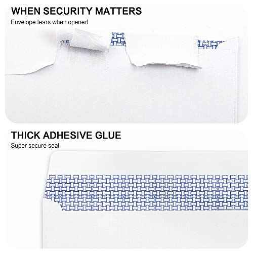 1000 Pack #10 Single Left Window SELF Seal Security Envelopes, Designed for QuickBooks Invoices & Business Statements, Computer Printed Checks Peel and Seal Flap, Size 4-1/8 x 9-1/2 Inches, 24 LB