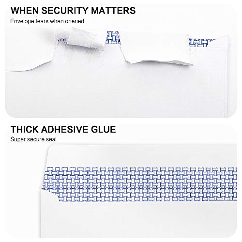 HERKKA #10 Security Self-Seal Envelopes 1000 Pack - Windowless Business Privacy