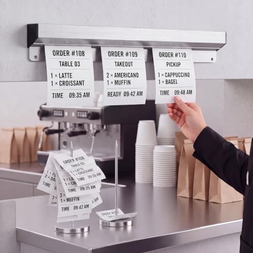 Henoyso Restaurant Ticket Holder Set 16 Inch No Slot with 2 Spikes - Aluminum & Steel