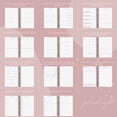 PLANBERRY Large Weekly Planner Premium ? Undated Life & Budget Planner ? Organizer & Productivity Journal, 8x10.4¡È (Rose Gold)