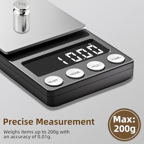 Digital Coin Scale 0.01g Precision for Coins Jewelry & Gold - 200g Capacity