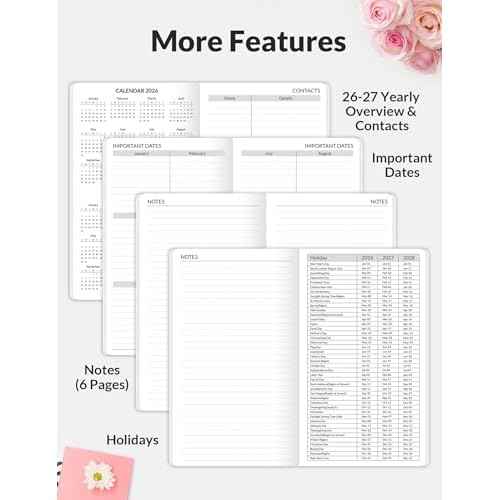 SUNEE Pocket Calendar 2026-2027 - Two Year Monthly Planner Small Calendar 3.5" x 6" Organizer for Daily & Yearly Schedule - Compact Agenda Notebook for School, Work, Women, Greenery