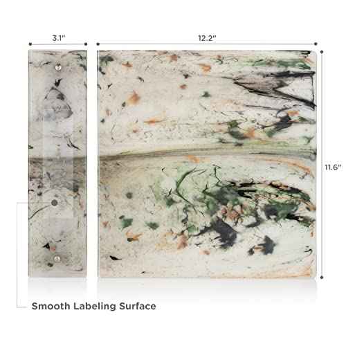 Carstens Limited Edition 3-Inch Green Marble Heavy Duty 3-Ring Binder ? Side Opening, Waterproof, Durable Plastic, No-Gap Rings, Holds 400 Sheets, BPA-Free, Made in USA (1719-3R)