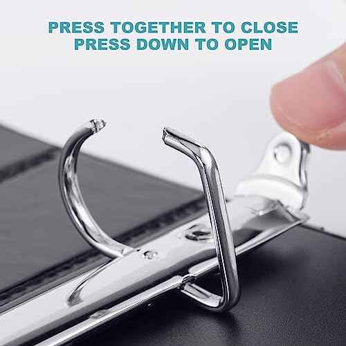 3 Ring Binder 2 Inch, ViVin Sturdy 2"-Slant D Ring Binder with 2 Interior Pockets, Clear View Cover, PVC-Free, Fits 500 Sheets of US Letter Size Paper (6 Pack, Black)