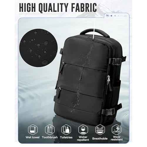 Vacuum Travel Backpack with Pump,Personal Item Carry on Backpacks Flight Approved 18x14x8 inches Men Women, Laptop Waterproof Work Compression bags hiking Casual Daypack 60L Water Resistant Luggage