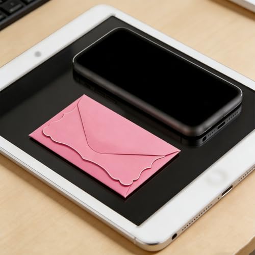Pink Mini Envelope Set with Note Cards - 100 Pack, 5 Colors, 4x2.7 Inches